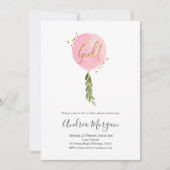 Minimalist Het is een meisje roze Ballon baby show Kaart (Voorkant)