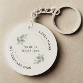 Minimalist Hijab Line Art Circle -Acrylic Keychain