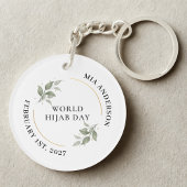 Minimalist Hijab Line Art Circle -Acrylic Keychain