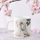 Minimalist Hijabi Line Art Mug | Terracotta & Gold Grote Koffiekop