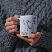 Minimalist Hijabi Line Art Mug | Terracotta & Gold Grote Koffiekop