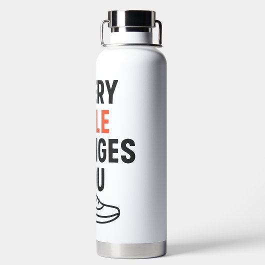 Minimalist Hiking Quotes Orange Black Text Waterfles (Achterkant)