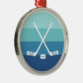 Minimalist Hockey Sticks Metalen Ornament (Rechts)