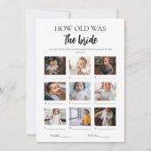 Minimalist Hoe oud was Bride Vrijgezellenfeest Kaa Kaart (Voorkant)