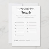 Minimalist Hoe oud was Bride Vrijgezellenfeest Kaa Kaart (Voorkant)