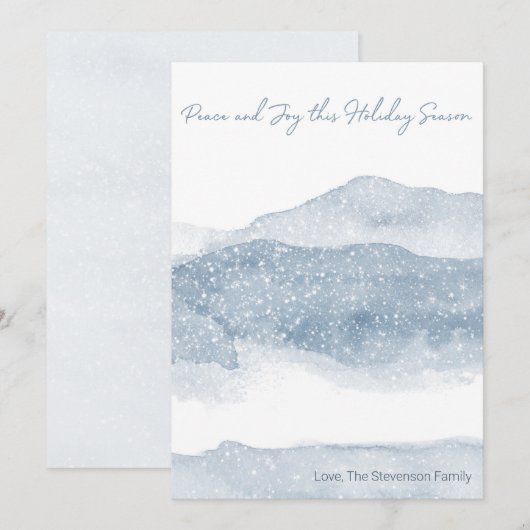 MINIMALIST HOLIDAIRE KAART | Schilderen van geberg (Voorkant / Achterkant)