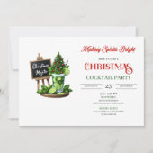 Minimalist Holiday Cocktails Editable Party Invite Kaart (Voorkant)