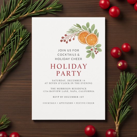Minimalist Holiday Party Christmas Invitation Feestdagenkaart