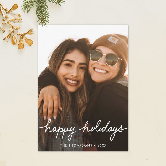 Minimalist Holiday Photo Card Feestdagenkaart