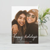 Minimalist Holiday Photo Card Feestdagenkaart (Staand voorkant)