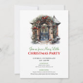 Minimalist Holiday scene Christmas party invite Kaart (Voorkant)