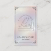 Minimalist Holographic Yoga Studio QR Code Visitekaartje (Voorkant)