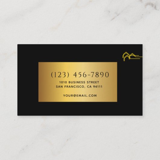 Minimalist Home Building Construction Luxe Busines Visitekaartje (Achterkant)