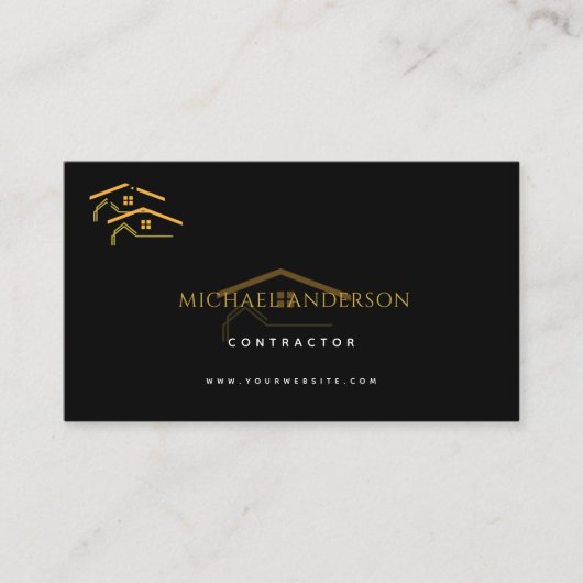 Minimalist Home Building Construction Luxe Busines Visitekaartje (Voorkant)