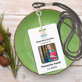 Minimalist Homeschool Student ID Badge with Photo