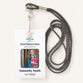 Minimalist Homeschool Student ID Badge with Photo (Voorkant met draagriem)