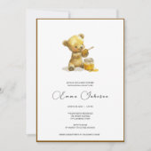 Minimalist Honey Beer Baby shower Uitnodiging (Voorkant)