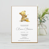 Minimalist Honey Beer Baby shower Uitnodiging (Staand voorkant)