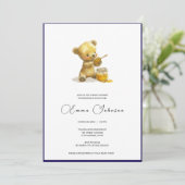 Minimalist Honey Beer Baby shower Uitnodiging (Staand voorkant)