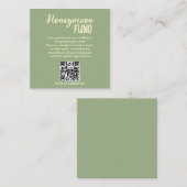 Minimalist Honeymoon Fund QR Code Wedding Informatiekaartje (Voorkant / Achterkant)