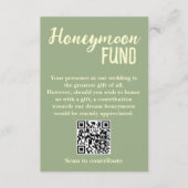 Minimalist Honeymoon Fund QR Code Wedding Informatiekaartje (Voorkant)