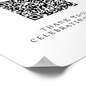 Minimalist Honeymoon Fund Sign with QR Code Poster (Hoek)