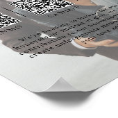 Minimalist Honeymoon Fund w/ Photo & 3 QR Codes Poster (Hoek)