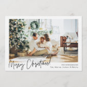 Minimalist Horizontal Photo Holiday Christmas Card Kaart (Voorkant)