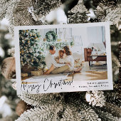 Minimalist Horizontal Photo Holiday Christmas Card Kaart