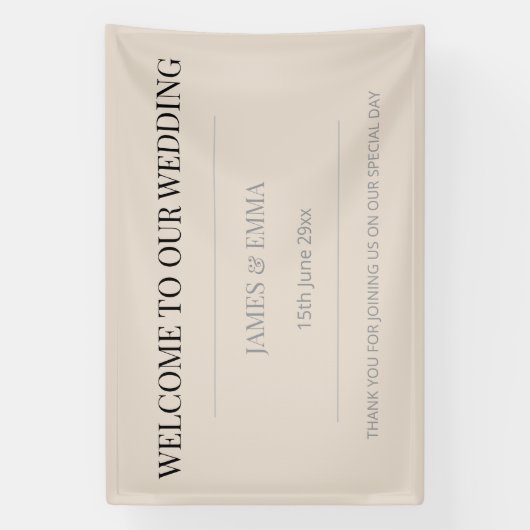 Minimalist Horizontal Soft Latte Spandoek (Verticaal)