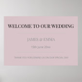 Minimalist Horizontal Wedding Dusky Rose Poster (Voorkant)