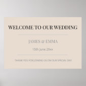 Minimalist Horizontal Wedding Soft Latte Poster (Voorkant)