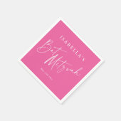 Minimalist Hot Pink Custom Bat Mitzvah Welcome Servet (Hoek)