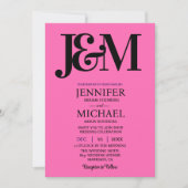 Minimalist Hot PInk Magenta Fuschia Wedding Kaart (Voorkant)