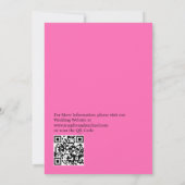 Minimalist Hot PInk Magenta QR Code Wedding Kaart (Achterkant)