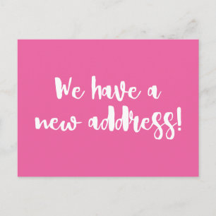 Minimalist Hot Pink We verhuisden New Home Moving Briefkaart