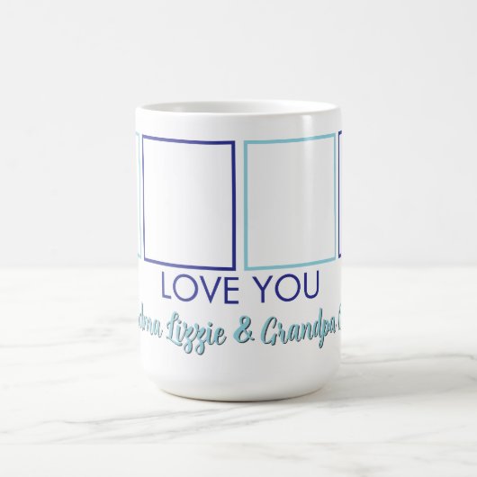 Minimalist houdt van vier foto's koffiemok (Center)