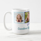 Minimalist houdt van vier foto's koffiemok (Links)