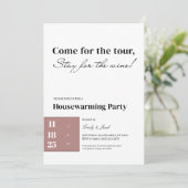 Minimalist Housewarming Invitation • Wine Quote D  Kaart (Staand voorkant)