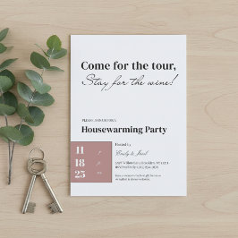Minimalist Housewarming Invitation • Wine Quote D Kaart