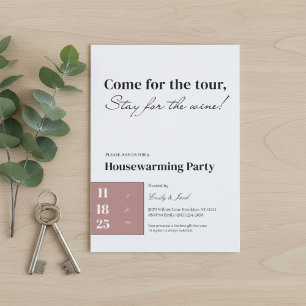 Minimalist Housewarming Invitation • Wine Quote D Kaart