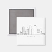 Minimalist Houston City Skyline Illustration Magneet (Voorkant / Achterkant)