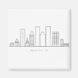 Minimalist Houston City Skyline Illustration Magneet