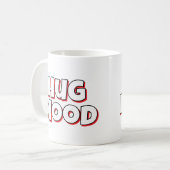 Minimalist “Hug Mood” Coffee Mug – Cute Quote Koffiemok (Voorkant links)