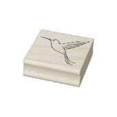 Minimalist Hummingbird Line Art in Flight Rubberstempel (Stempel)