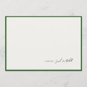 Minimalist Hunter Green Border Personalized Script Notitiekaartje (Voorkant)