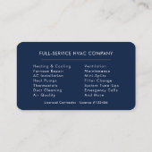 Minimalist HVAC Navy Blue Gold Modern Visitekaartje (Achterkant)
