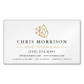 Minimalist HVAC White Gold Modern Magnetisch Visitekaartje (Voorkant)