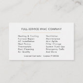 Minimalist HVAC White Gold Modern Visitekaartje (Achterkant)
