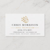 Minimalist HVAC White Gold Modern Visitekaartje (Voorkant)